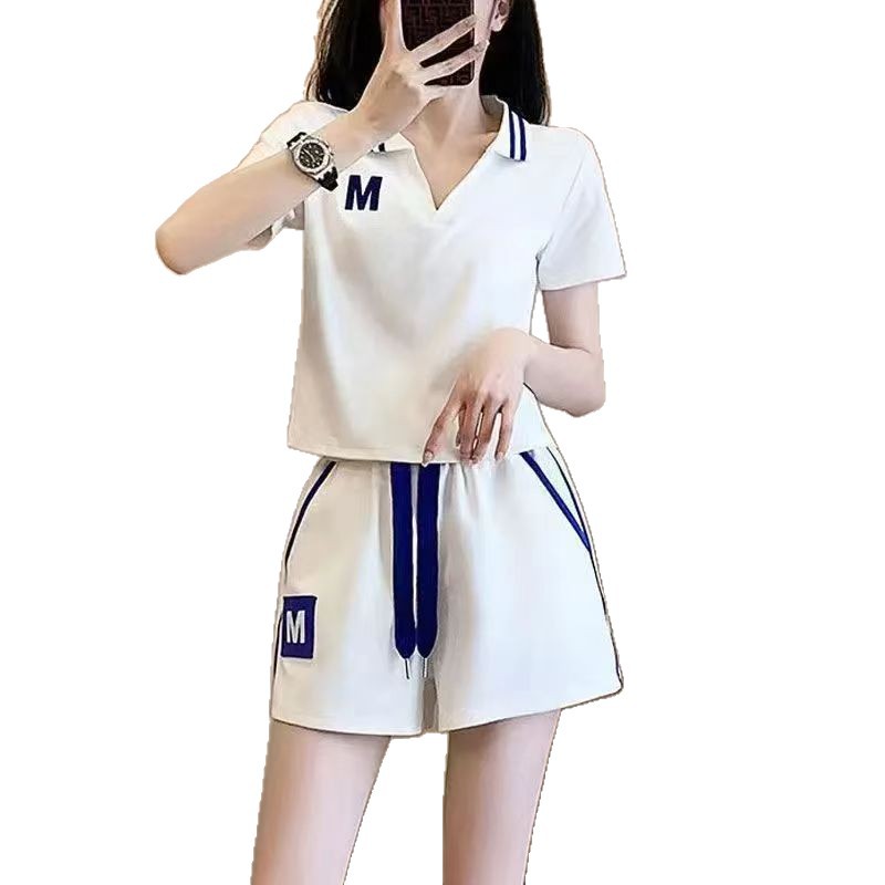 Women's Summer Running Outfit Set - Breathable Short Sleeve Top & Athletic Shorts For Casual Sportswear_ecoleips.com