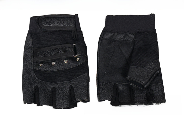 Factory spot supply R standard men's leather half finger half gloves sports fitness pu riding outdoor gloves_maomaolike.com