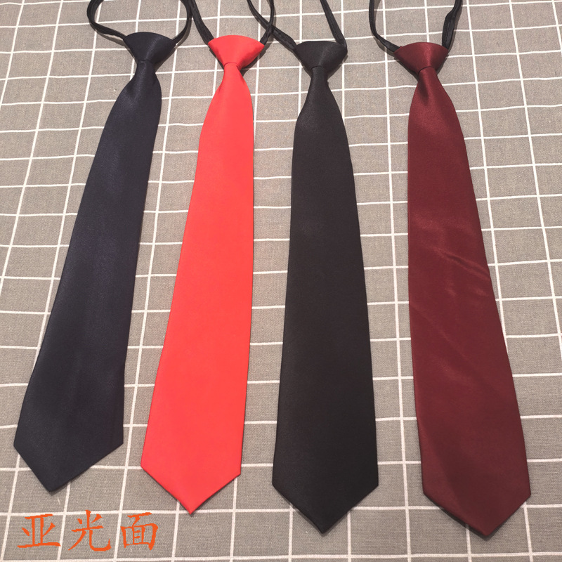 Professional Tooling Tie Solid Color Zipper Easy to Pull Handmade Men's and Women's 8cm Forsuit Business Red Black