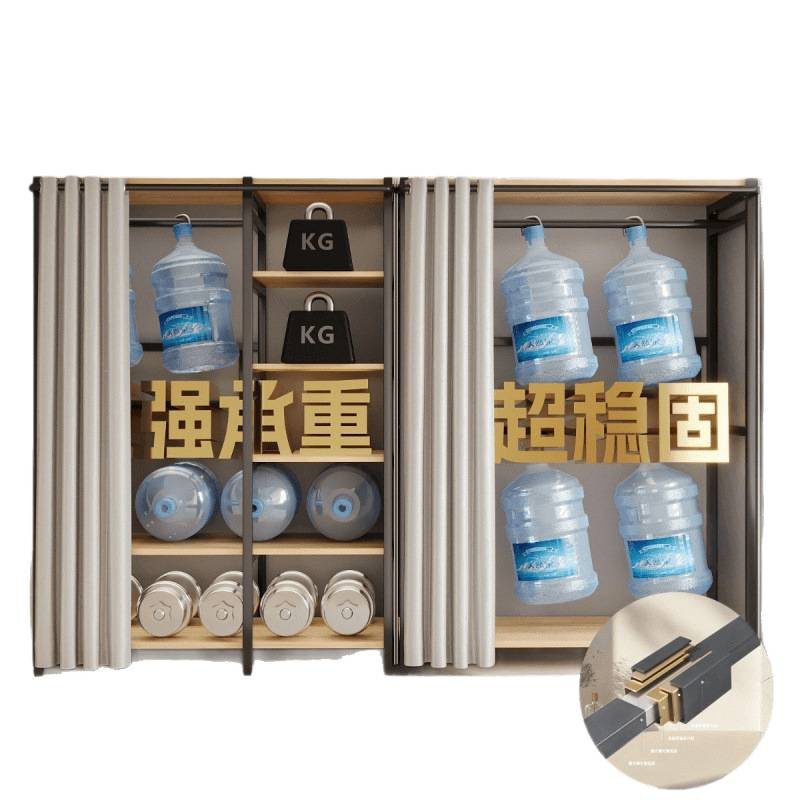 衣柜一体组合卧室家用I型衣帽间简易组装金属衣橱加厚加粗全钢架|undefined