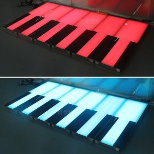 Full-Color Led Piano Gravity Sensor Floor Tile Light, Luminous Piano Key Cultural Tourism Floor Light, Popular Music Foot Pedal Light