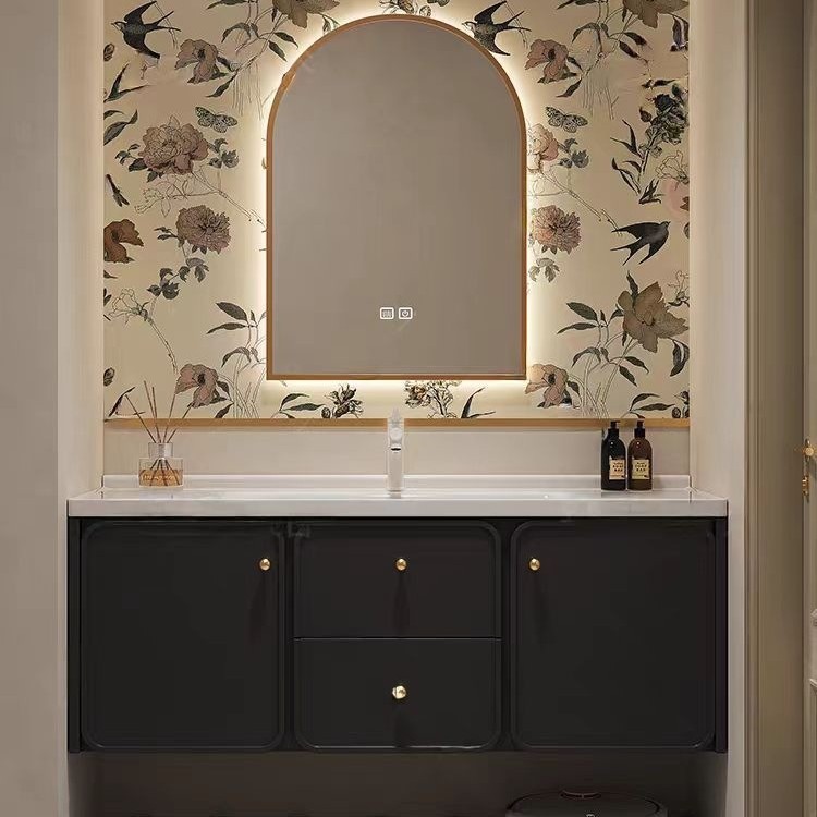 American French Smart Bathroom Cabinet Modern Light Luxury Wash Basin Wash Basin Cabinet Retro Bathroom Washstand Bathroom Cabinet