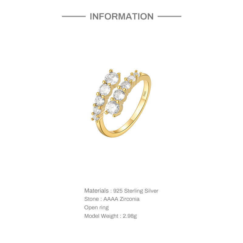 5g Weight December Birthstone Turquoise, Zircon Inlay Material Open Ring Classification 925 Sterling Silver Turquoise Zircon Open Ring Geometric