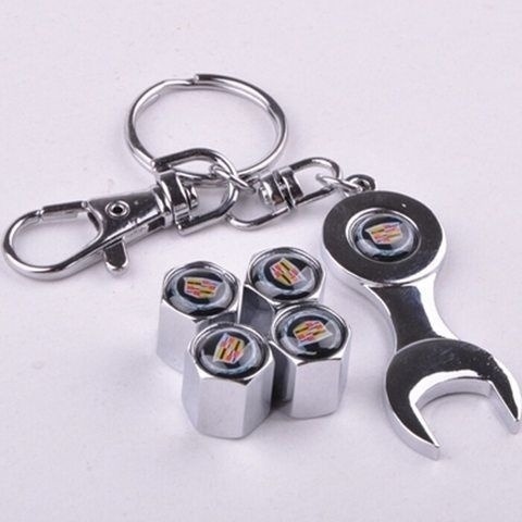 Tapa de Válvula de Neumático de Aluminio Universal con Llavero para Automóvil image 14