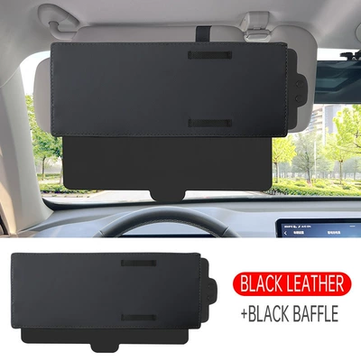 Car Portable Sun Visor, Telescopic Anti-Glare Car Sun Visor, Sun Visor Manufacturer Supplies Cross-Border (Sun shade) - black-leather-ordinary-black-board