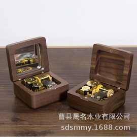 批发木质音乐盒实木音乐木盒Diy刻字刻图八音盒摆件创意生日礼物