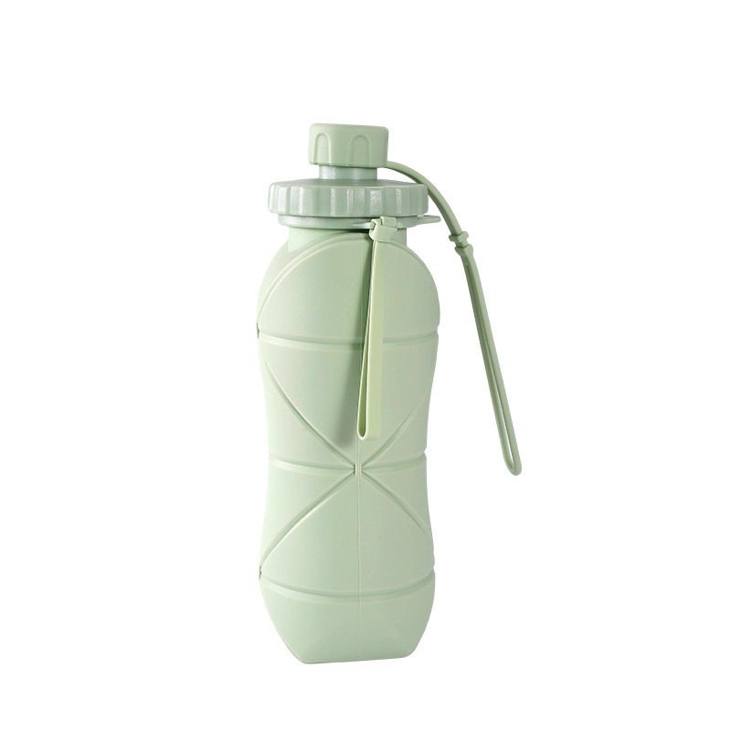Taza de agua plegable de silicona taza de agua de deportes al aire libre retráctil portátil 600ml taza de agua de deportes al aire libre de viaje de gran capacidad
