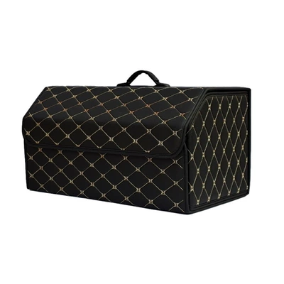 Car storage bag/box — Luggage Storage Folding Storage - black-yellow-line-small-size-313031cm