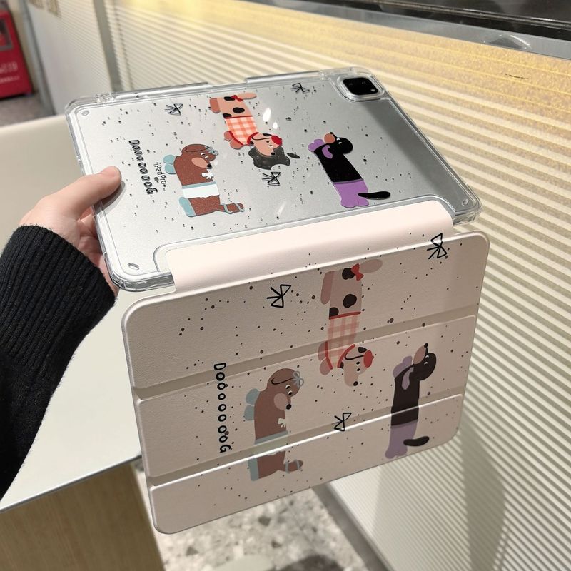 Suitable for iPad protective case with pen slot magnetic suction 89 generation iPadproair5 protective case acrylic screen anti-drop