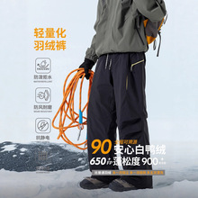 IZEXX潮牌户外羽绒裤男冬防泼水白鸭绒防寒保暖工装裤情侣休闲裤