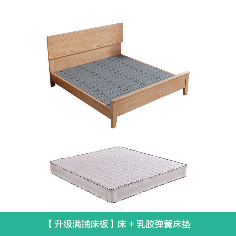 Cama de madera sólida de cera blanca de Fanyi 1.8m cama doble cama principal 1.2m 1.35m 1.5m simple cama de almacenamiento