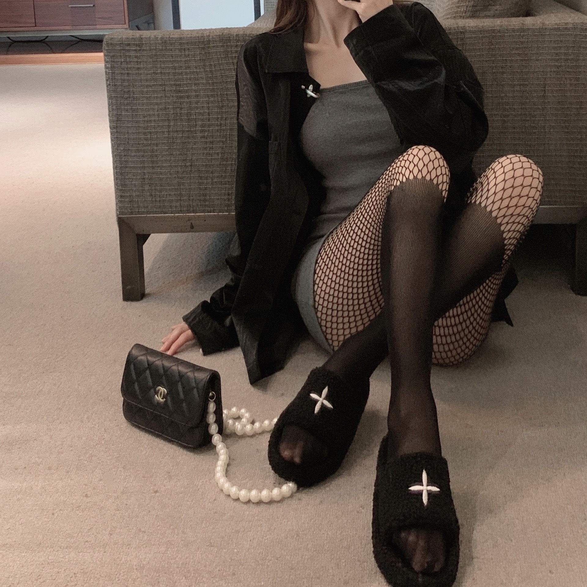 Stitching Silk Stockings Black Light Leg Artifact Women's Autumn Spring Summer Thin Sexy Pants Fake High-height Over-the-knee Sexy Fishnet Stockings