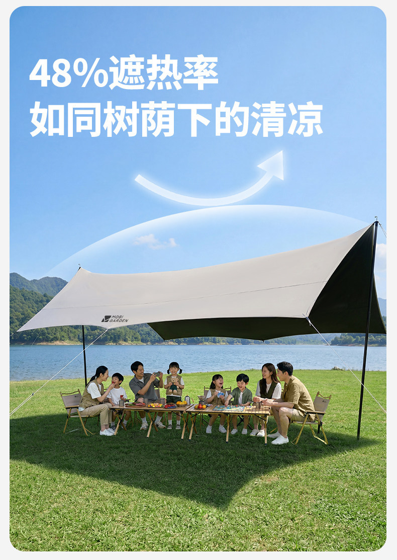 Mugod Junting Titanium Black Vinyl Canopy 20.0/25.0/28.0 Outdoor Camping Sunshade Rainproof Automatic Quick-Open