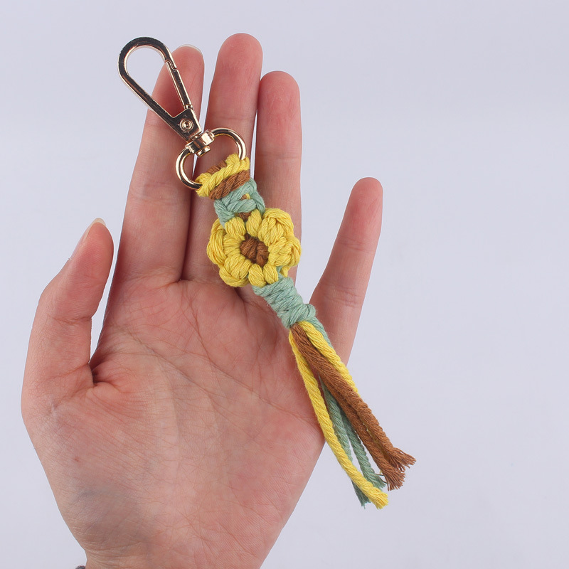 Holiday, Daily Occasion Classic Style Flower Cloth Women's Keychain