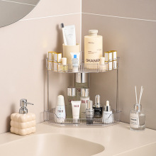 桌面化妆品收纳盒可旋转三角置物架 梳妆台口红香水护肤品整理架