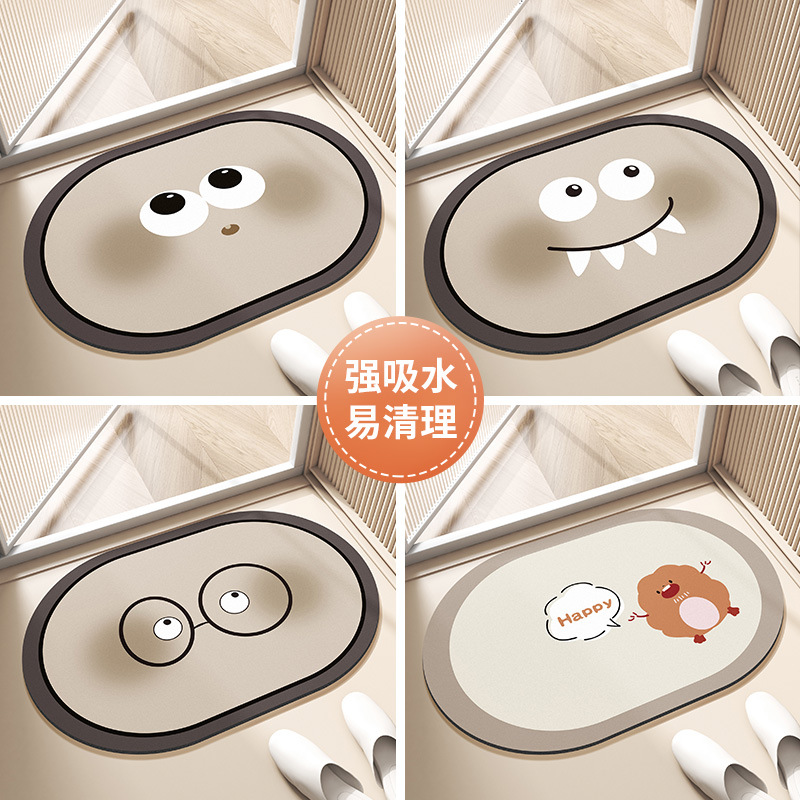 Baño de barro de diatomeas alfombra de suelo de secado rápido inodoro puerta de inodoro absorción de agua alfombra antideslizante inodoro alfombra de caída