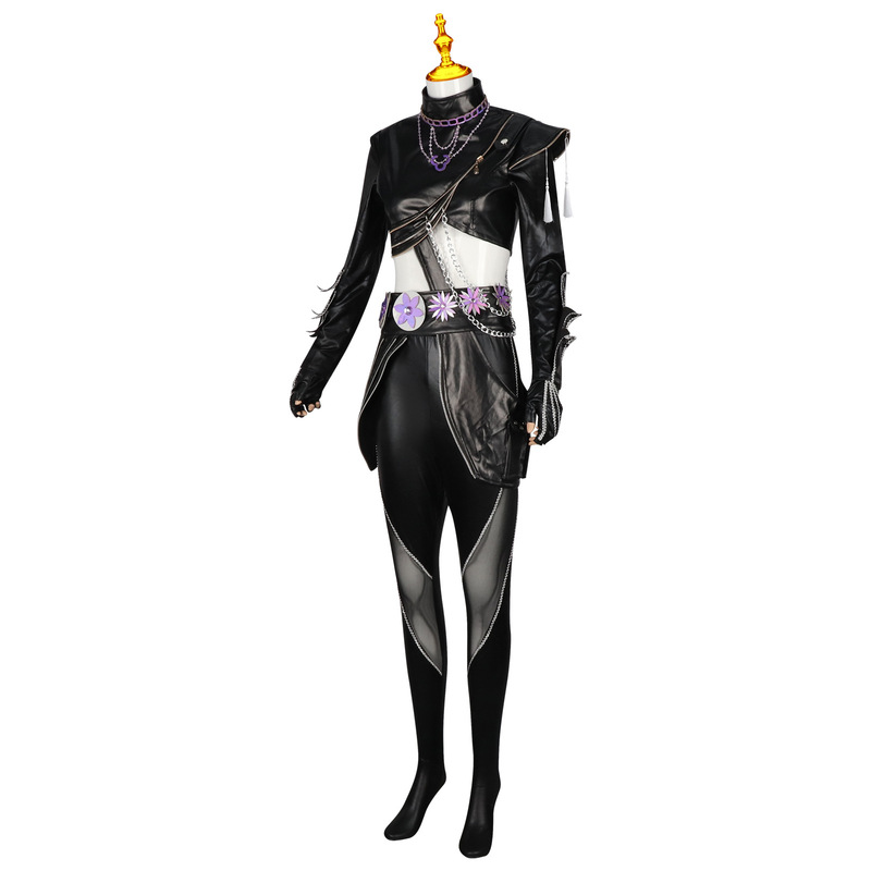 猎魔女团cos鲁米佐依米拉黑金皮革动漫影视同款二次元演出C服套装|undefined