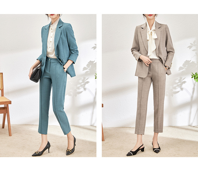 GraceChic 2401107-Nanyou Blazer elegante professionale di alta qualità + pantaloni a gamba dritta, abito da donna in due pezzi_voghion.com