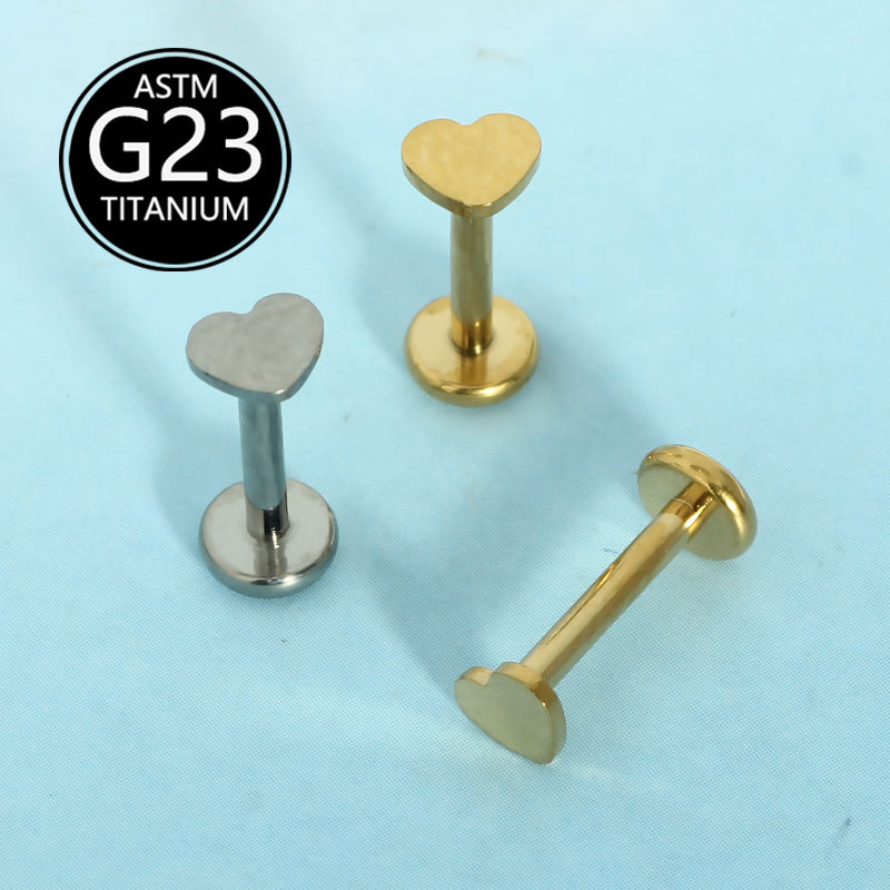 Pointed titanium steel lip stud product view