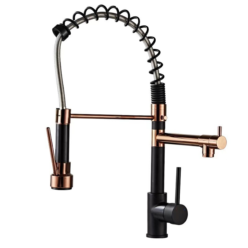 Grifos de cocina de acero inoxidable grifos de primavera transfronterizos para la cocina mayorista lavabo doble función grifos de agua caliente y fría