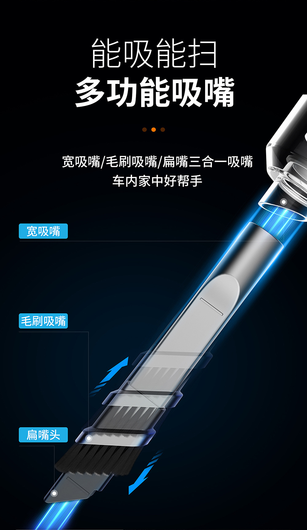 120W Handheld Wireless Car Vacuum Cleaner Suction and Blowing Integrated Mini Charging Large Suction Car Vacuum Cleaner