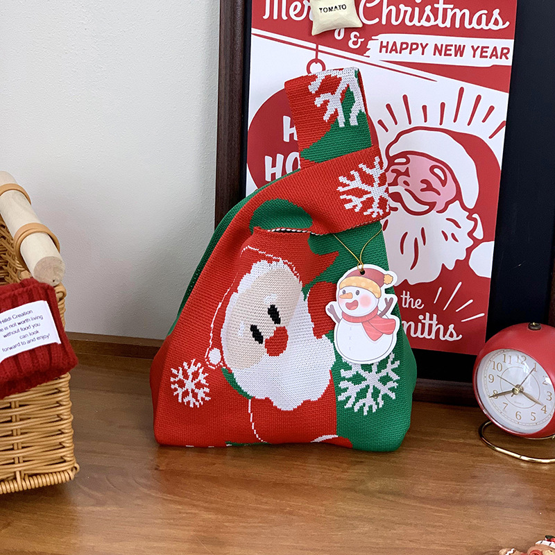 Bolsas de tejido de Navidad al por mayor bolsas de regalo de Nochebuena bolsas de dulces bolsas de regalo de empresa bolsas de mano creativas