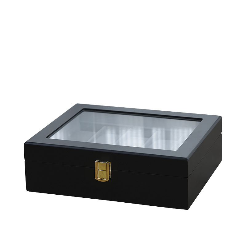 Embalaje de joyas de oro negro mate 61020-bit caja de reloj spray pintura reloj joyería almacenamiento caja de presentación en stock