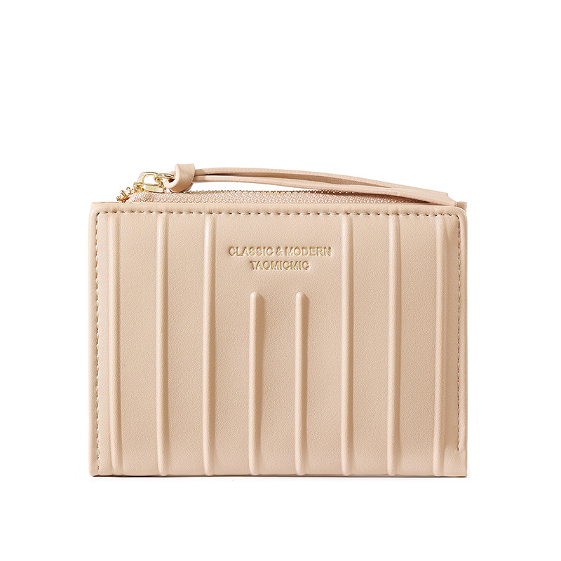 26 años de nuevo comercio exterior de alto nivel dos plegables cremallera bolsa de cambio de moda mujer gran capacidad bolsa de tarjetas PU