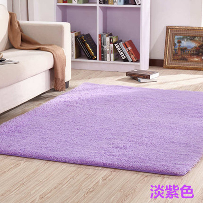 Color sólido lavable seda alfombra de cabello alfombra sala de estar mesa de té dormitorio alfombra de yoga alfombra de pies doméstica al por mayor gruesa