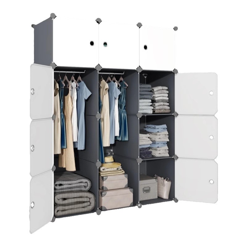 armario simple dormitorio ensamblado armario de almacenamiento alquiler armario de tela dormitorio pequeño armario fuerte y duradero