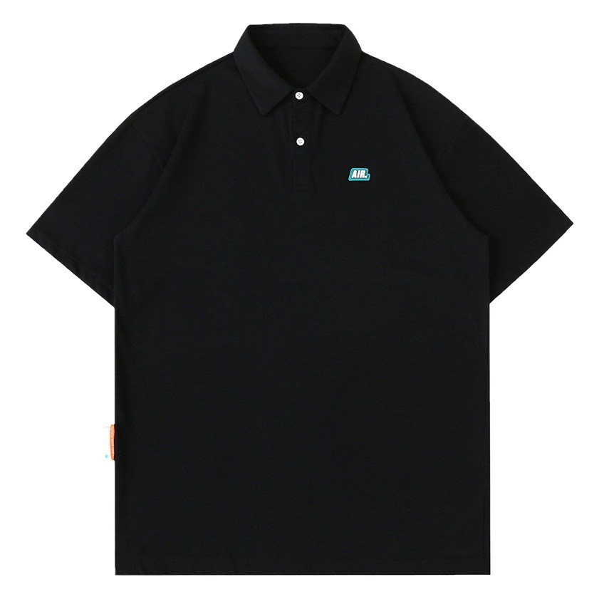 Camiseta Polo para Hombre Estilo Coreano y Japonés, Verano 2025, Nueva, Simple, Versátil, Holgada, de Manga Corta, 100% Algodón