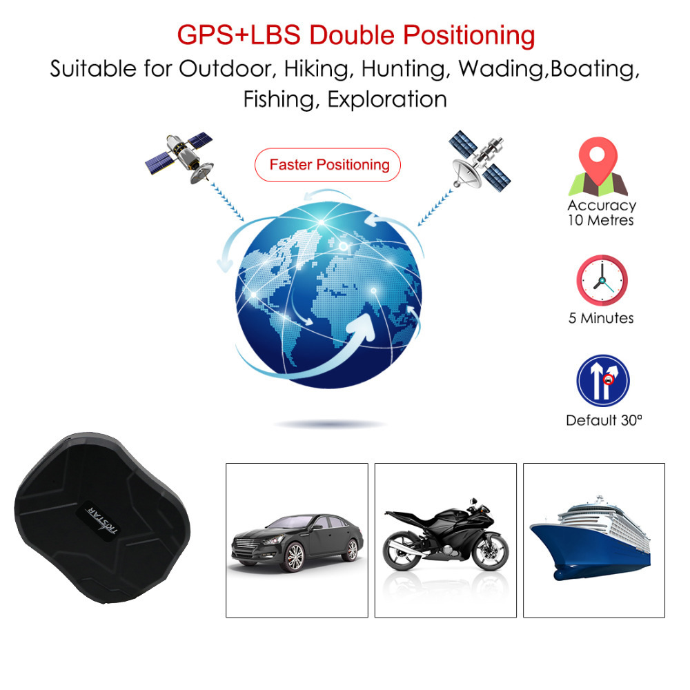 Tkstartk905 Vehicle-Mounted Satellite Locator Wireless Design Track Playback Portable Installation-Free English App