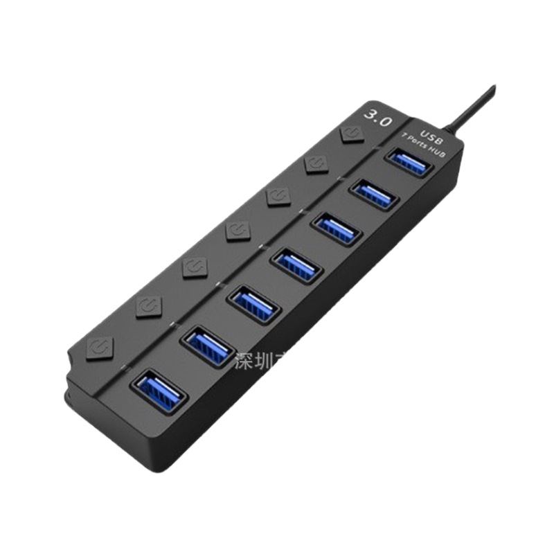 De Alta Velocidad de cuatro o siete puertos USB3.0HUB Hub interruptor de botón independiente 1USB3.0 + 3OR6USB2.0 metal desnudo