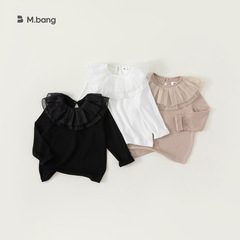 邦選春季童裝小童甜美衣服女童t恤長袖翻領打底衫兒童CY23027