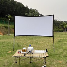 外贸款天幕杆投影幕布穿杆包边室外露营幕布防风投影仪户外露营