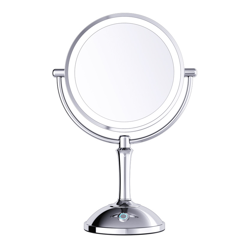 Espejo de maquillaje led con luz HD espejo de doble cara dormitorio hogar escritorio simple luz de relleno dormitorio espejo de tocador