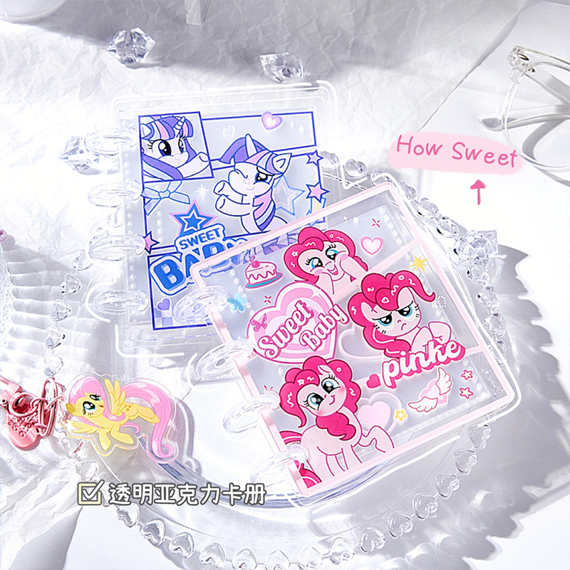 Tarjetas de caballo transparentes de chicas de alto valor acrílico tarjetas pequeñas tarjetas de foto álbum de fotos de botón de hongos de hoja