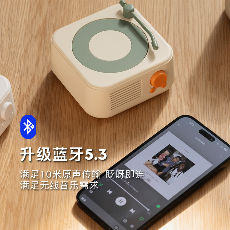 아토미 블랙 글로스 무선 블루투스 스피커 USB 충전 멀티 모드 TF 카드 오디오 라디오 솔로 블루투스 스피커