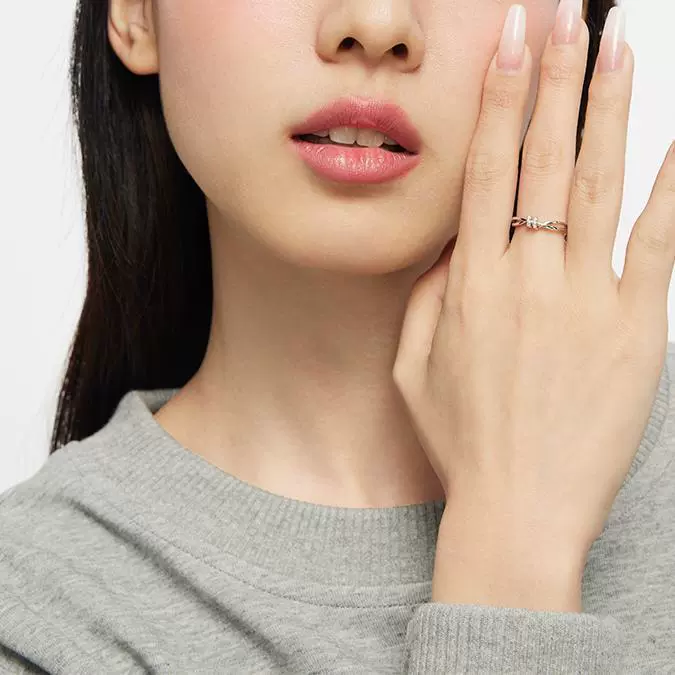 S925纯银爱意交织情侣对戒轻奢小众设计百搭对戒送女友情人节礼物