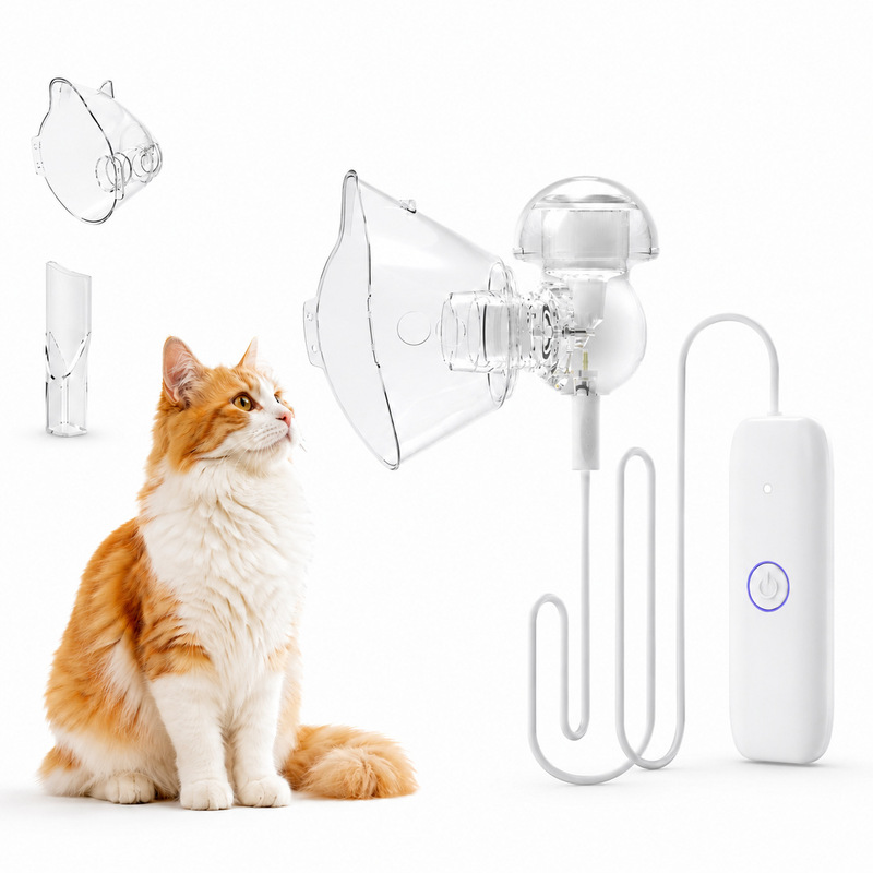 Portable Rechargeable Pet Nebulizer with Quick-Release Micro-Mesh Filter for Dogs, Cats, Birds, and Rabbits for Home Use