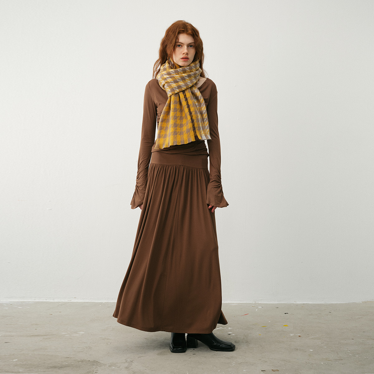 Sciarpa scozzese a quadri con barba larga e mille uccelli in cashmere imitazione a contrasto di colore, da donna, invernale, colore misto, collo morbido e grande scialle_voghion.com