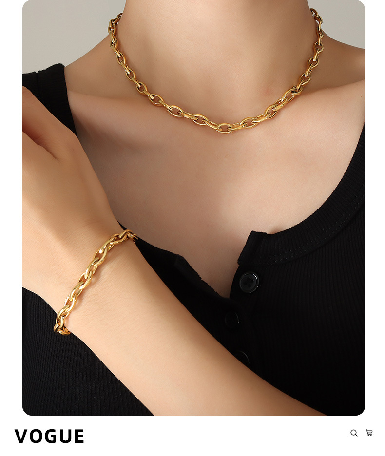 Fashion Solid Color Titanium Steel Plating Womenu0027S Bracelets Necklace