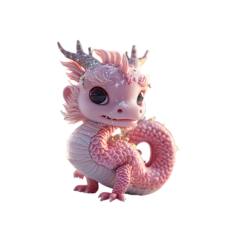 跨境新品爆款亚克力平面粉龙汽车装饰挂件背包挂件