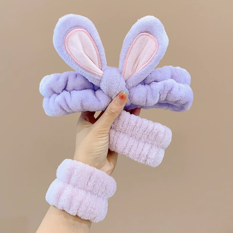 Otoño e invierno cara lavado muñeca correa brazalete a prueba de humedad sudor-absorbente sudor-limpieza lavado a prueba de salpicaduras artefacto de agua lindo protector de muñeca de felpa para las mujeres