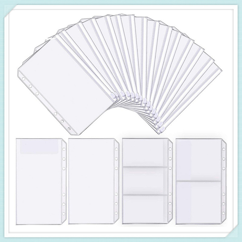 Fábrica en stock a5a6a7 bolsa de cremallera portátil de hojas sueltas bolsa de PVC suave bolsa de hojas sueltas bolsa de almacenamiento de libros de mano