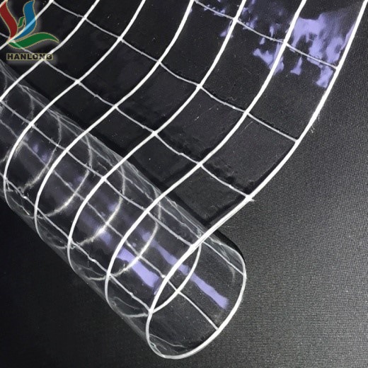 1000DPVC透明布塑料夹网布大网格防潮阻燃门帘网格布源头工厂