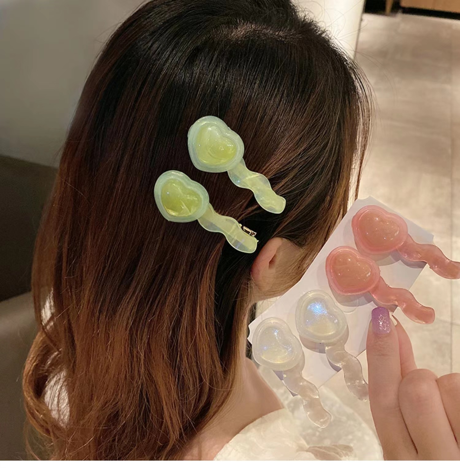Pearlescent Love Hair Clip