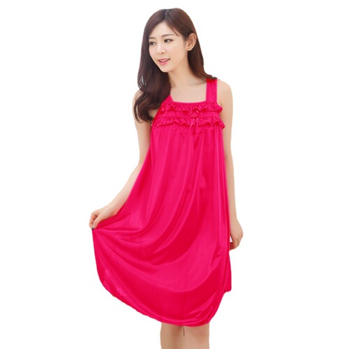 Fattening loose dropshipping thin summer sexy women middle-aged and elderly ladies chiffon nightgown