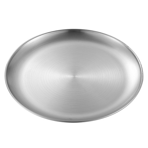 Korean-style barbecue plate 304 stainless steel plate round plate Korean tray Western dinner plate boneless dish barbecue plate wholesale