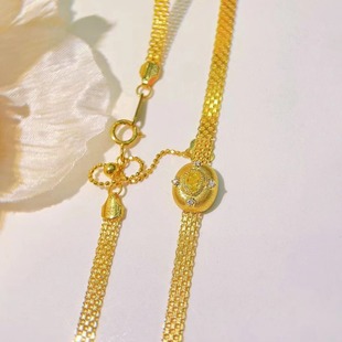 0.26ct18k Seiko Ellipse Very Simple Wind Yellow Diamond Necklace Clarity VS Fashion Diamond Chain with International Certificate